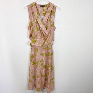 Ilse Jacobsen Midi Belted Wrap Printed Dress Size 14